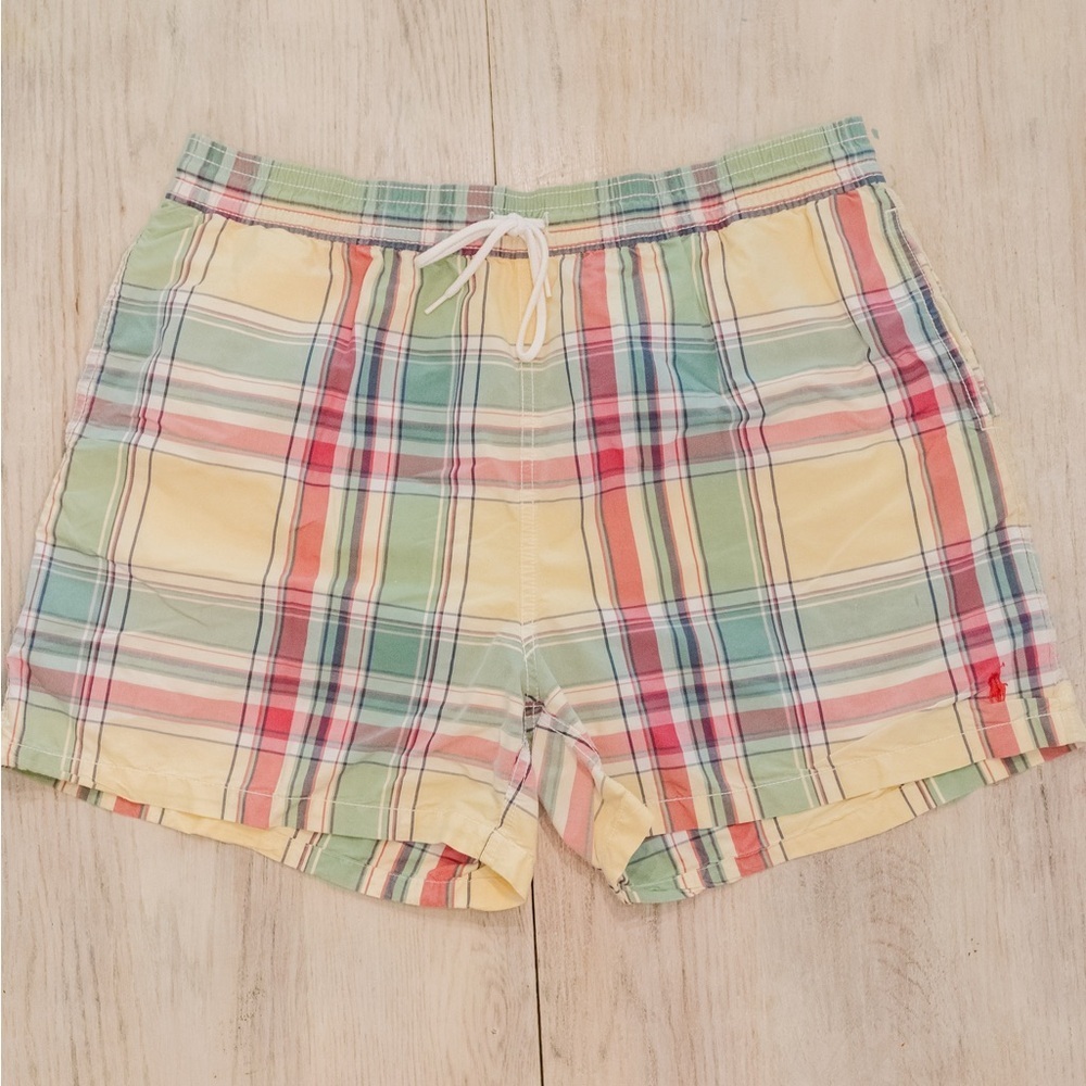 Ralph Lauren Multicolor Plaid Unisex Swim Trunks